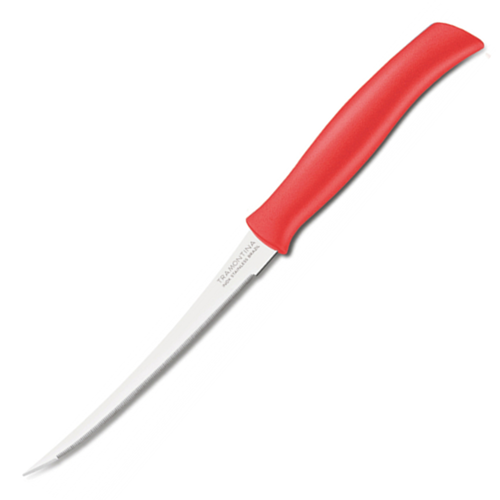 Нож "Athus", зубчатый, красный, 12,5 см