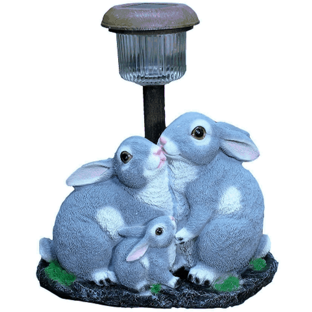 Фигура садовая "Зайцы у фонаря", полистоун