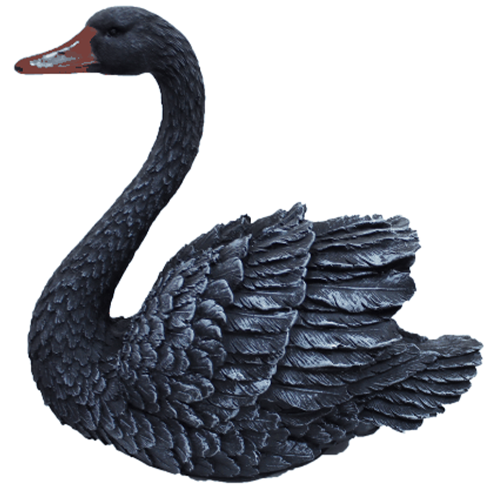Фигура садовая "Лебедь черный", чёрный, полистоун