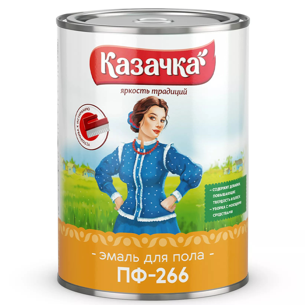 Эмаль "Казачка", красно-коричневая, 900 г