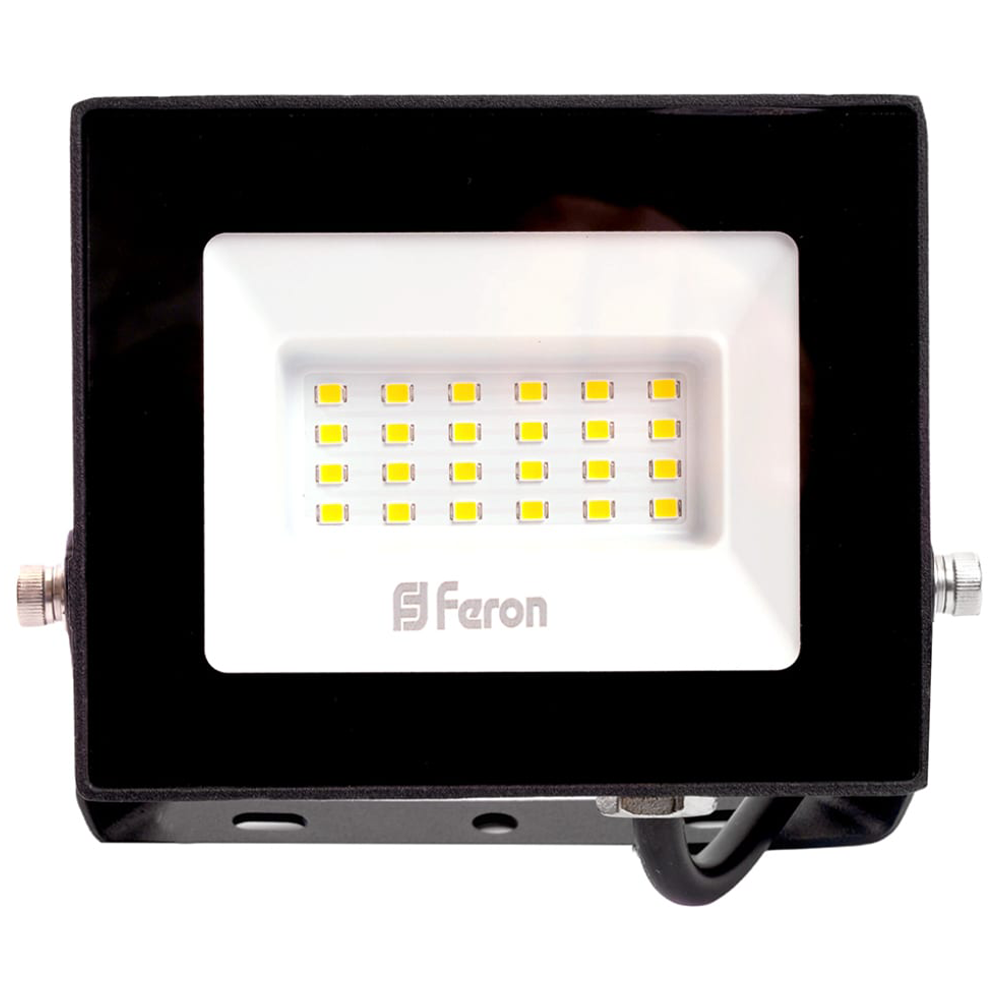 Прожектор "Feron", черный, матовый, 6400К, 30W