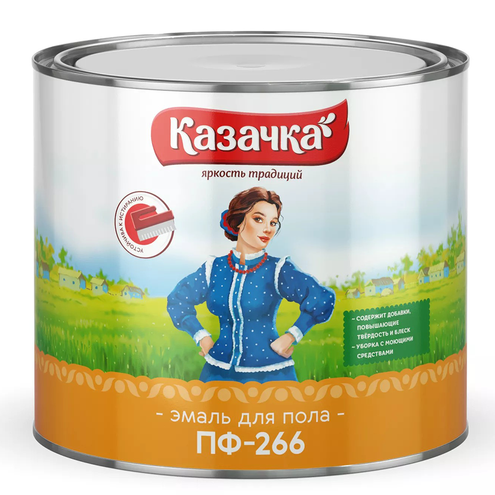 Эмаль "Казачка", ПФ-266, золото-коричневая, 1,9 кг