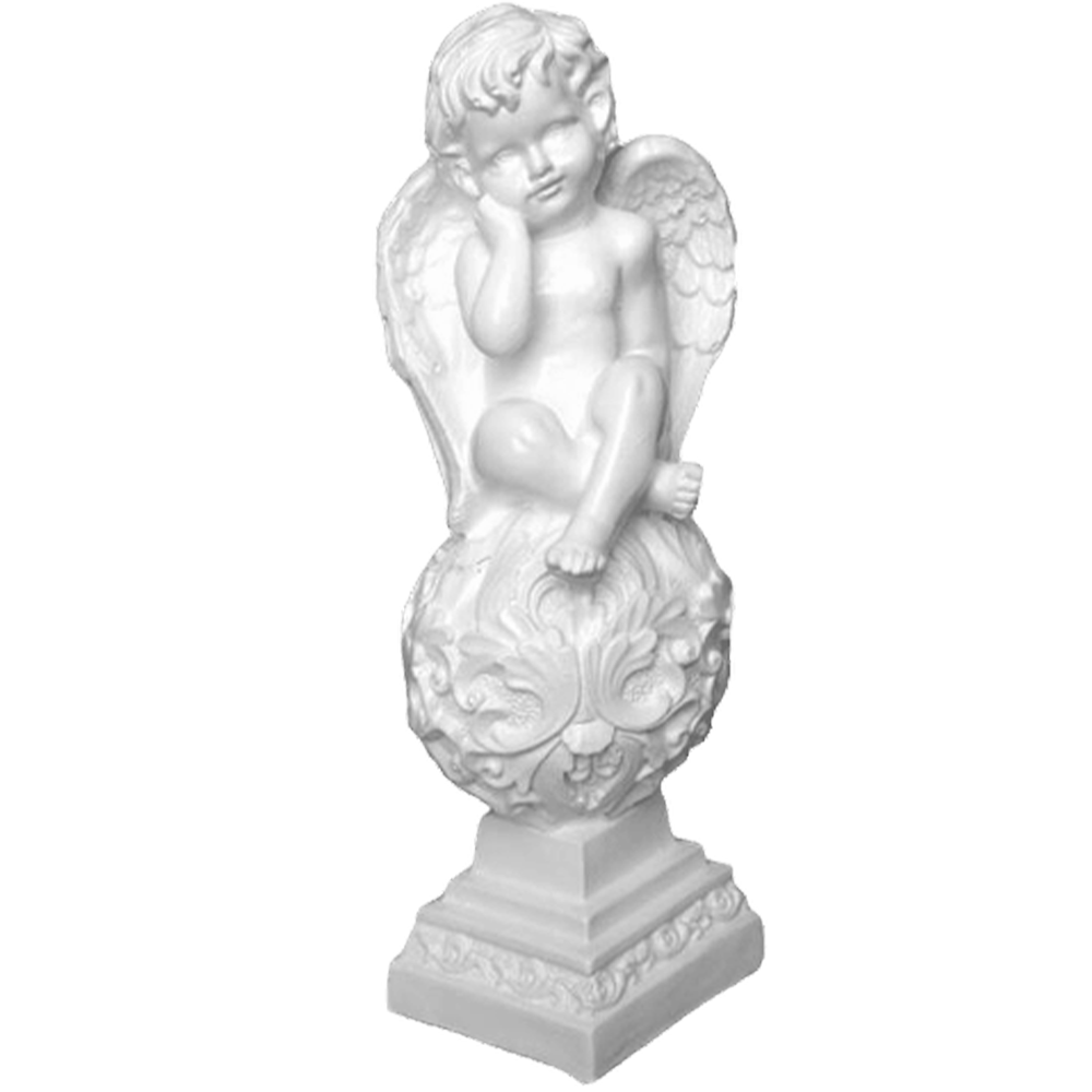 Фигура садовая "Ангел на шаре", гипсовая