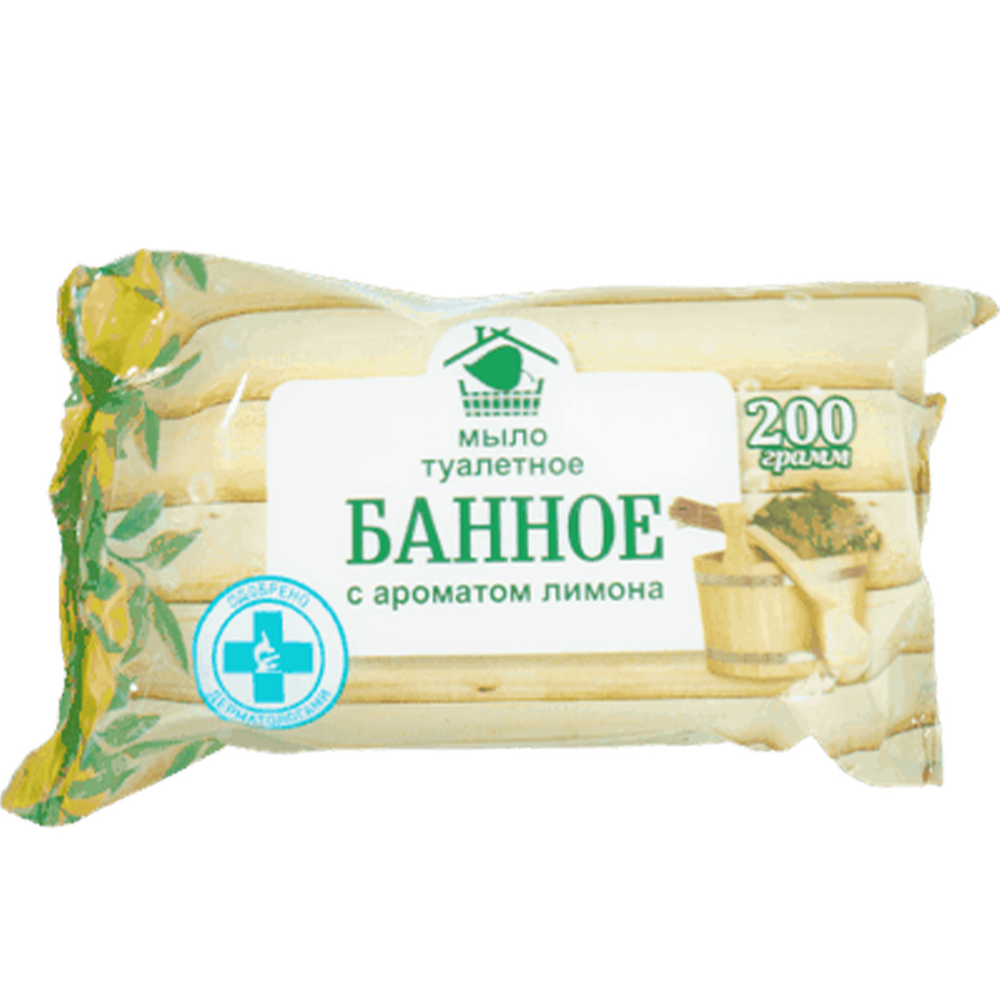 Мыло туалетное "Банное", лимон, 200 г