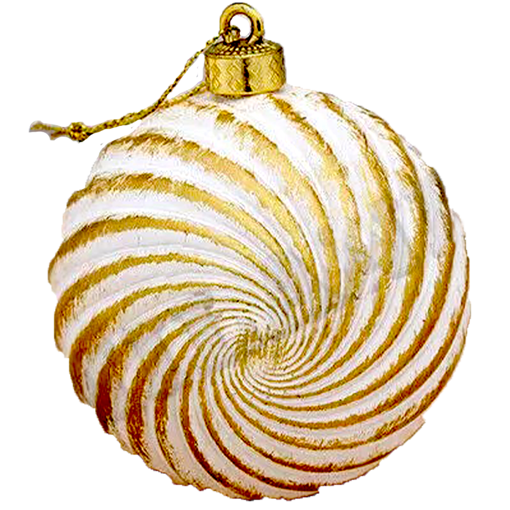 Набор ёлочных шаров "Снежные полосы", золото, 3 шт, НУ-1265