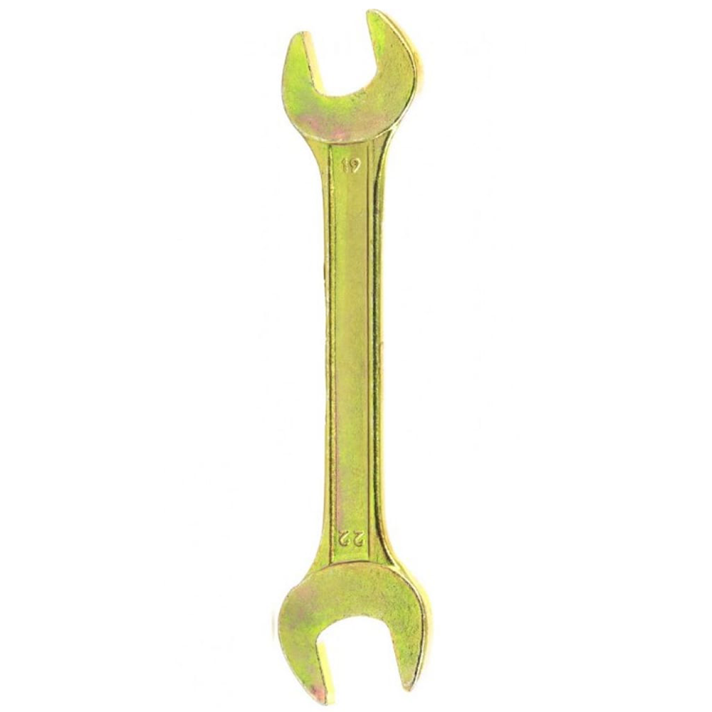 Ключ рожковый, 19 х 22 мм, желтый цинк, 14311