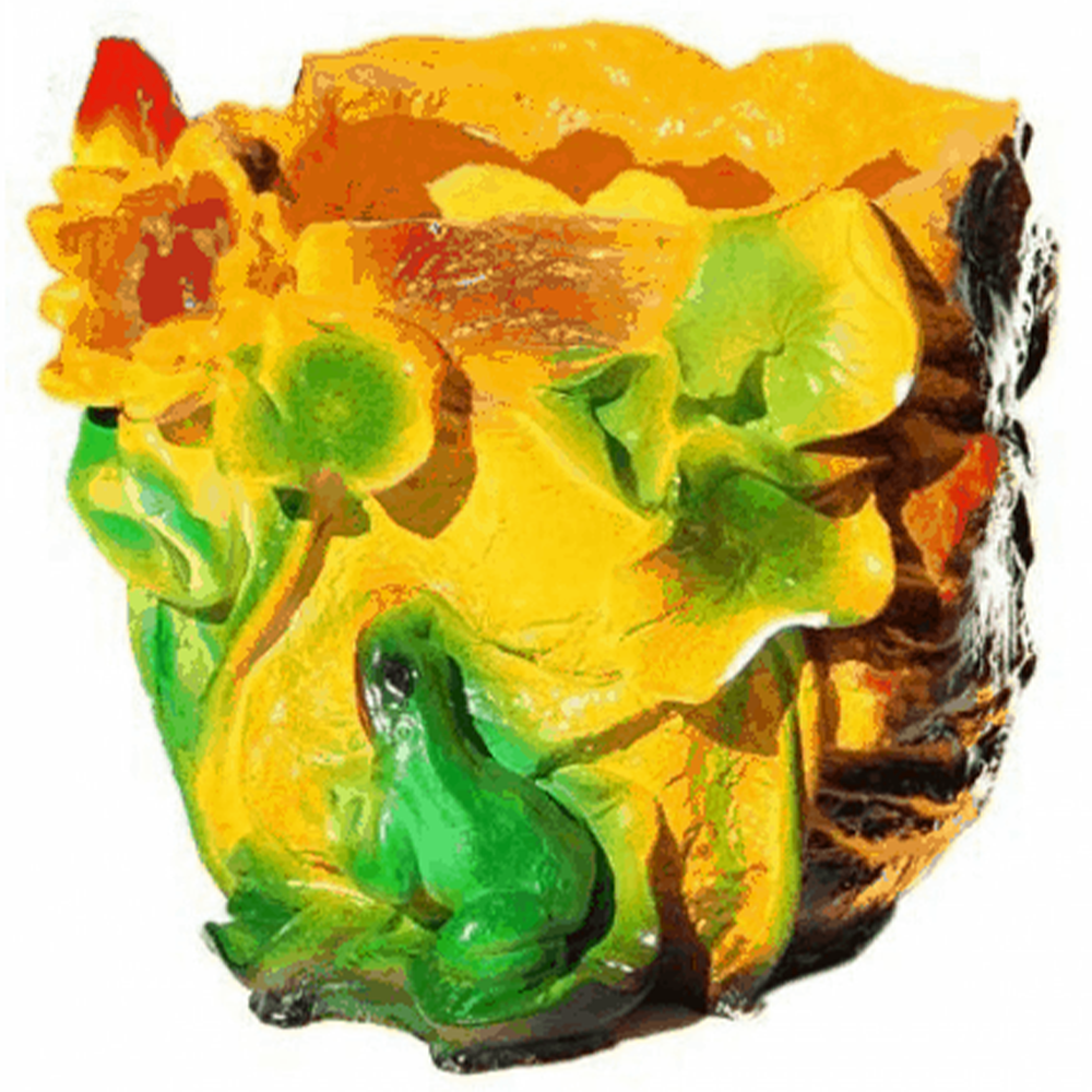 Фигура садовая "Лилия и лягушка", кашпо, гипсовая