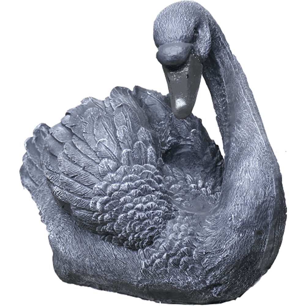 Фигура садовая "Лебедь черный", большой, полистоун