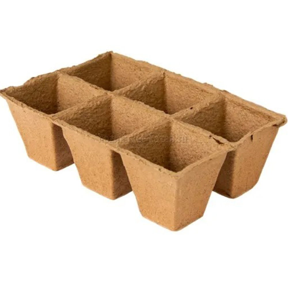 Торфяной горшок, квадратные ячейки, 90 х 90 мм