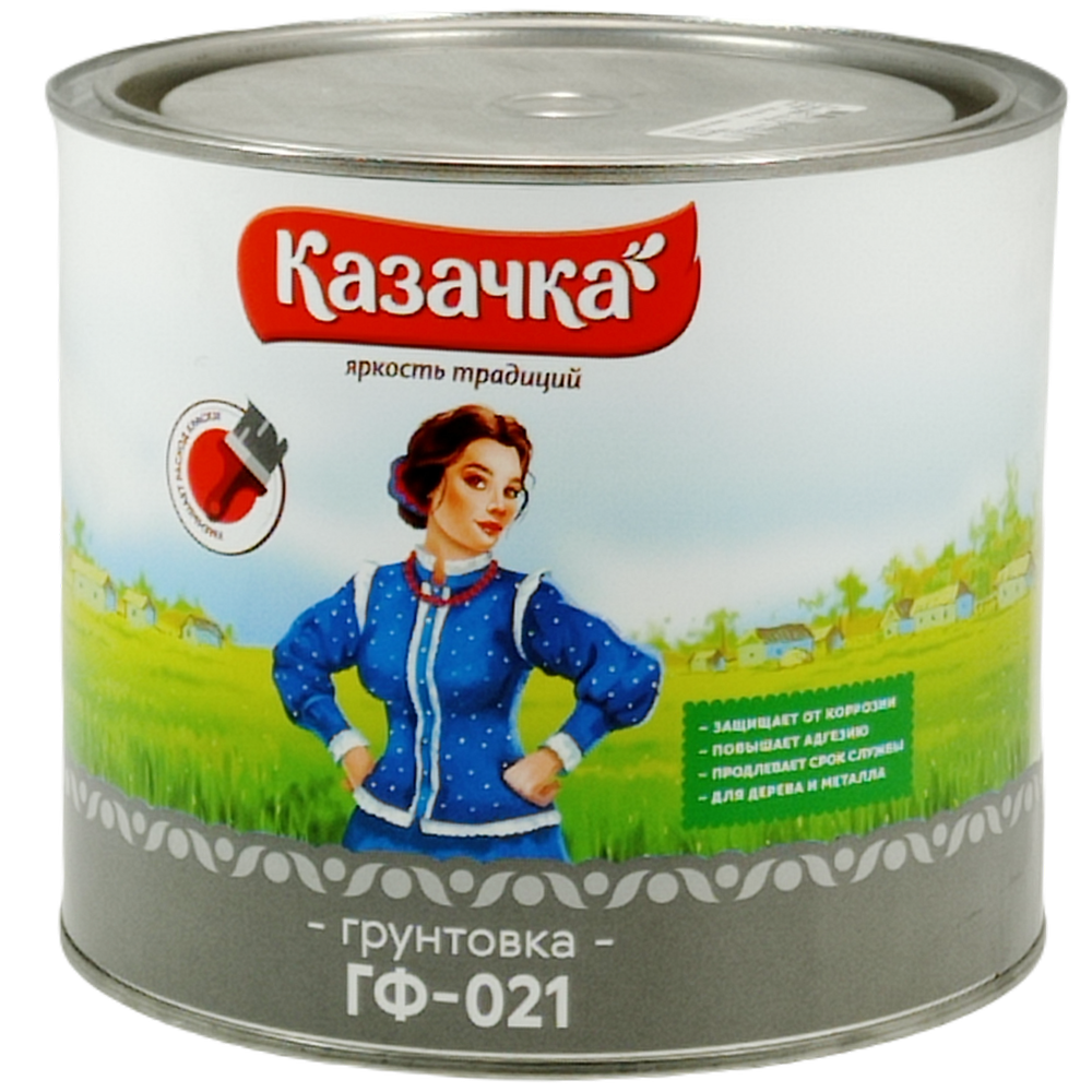 Грунтовка "Казачка", ГФ 021, серый, 1,9 кг