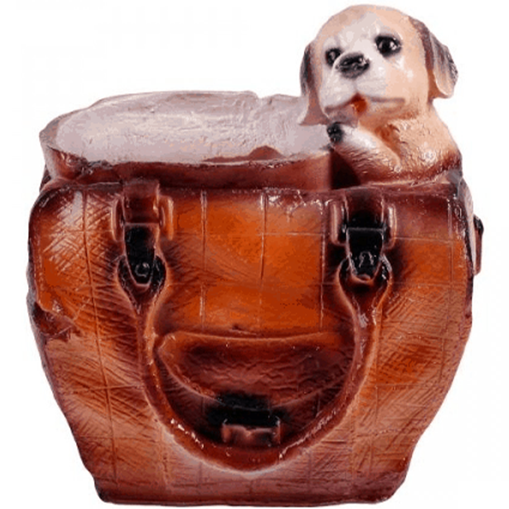 Фигура садовая "Собака в сумке", кашпо, гипсовая