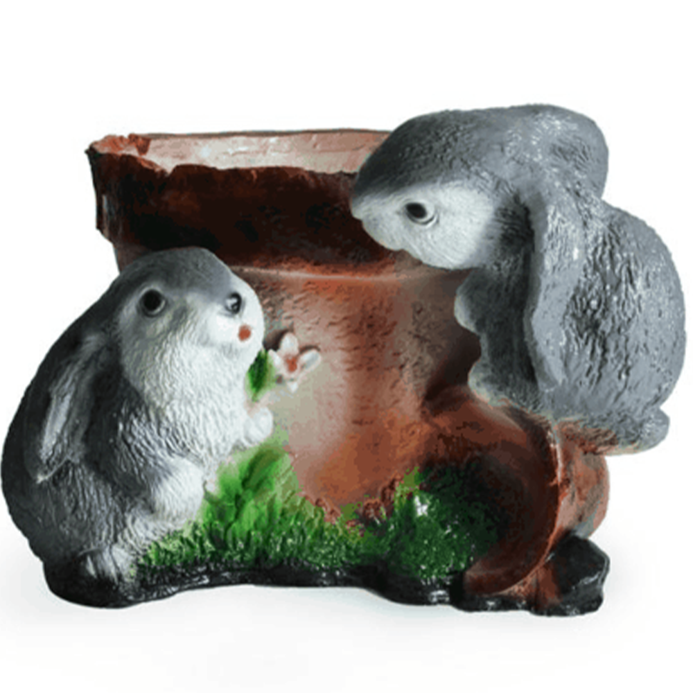 Фигура садовая "Два зайца", гипсовая